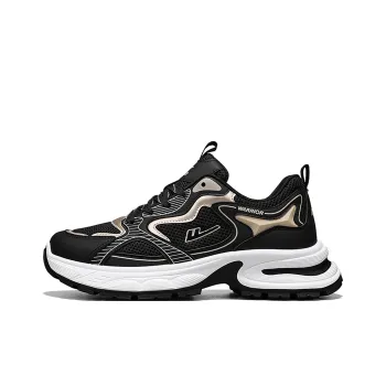 WARRIOR Chunky Sneakers Men Low Top Black/Gold