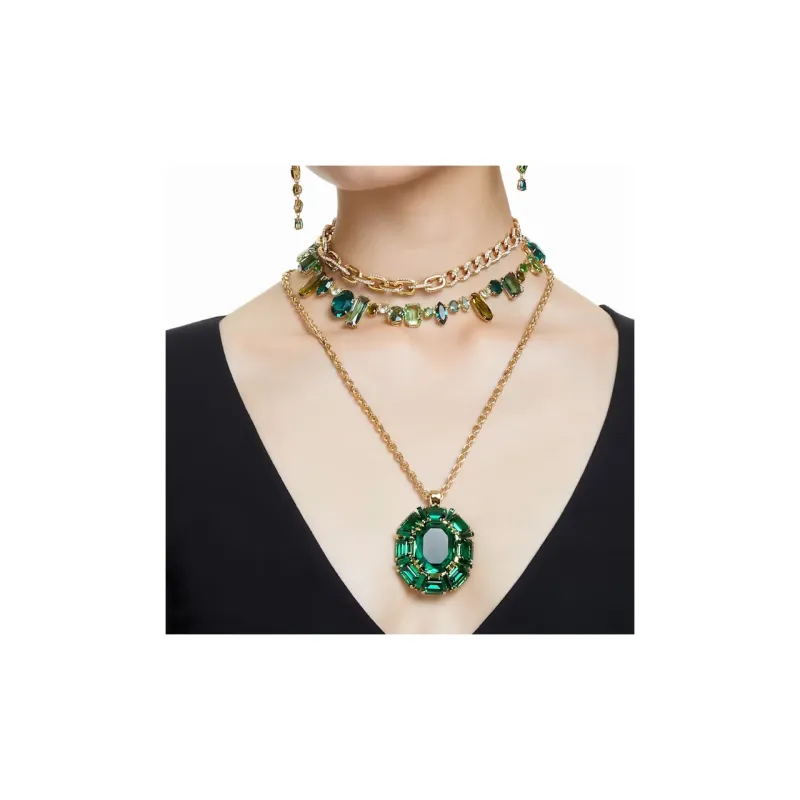 Swarovski Faux Crystal Necklaces Women's Gold-3