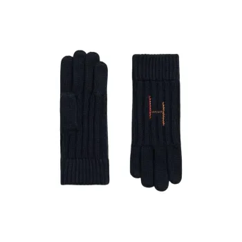 HERMES Cashmere Knit Gloves Unisex Black