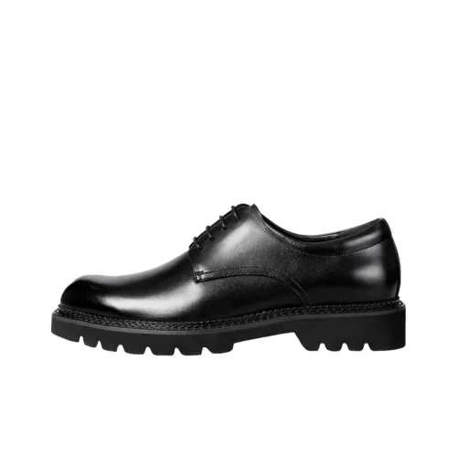 GOLDLION Dress Shoes Men Low-Top Black