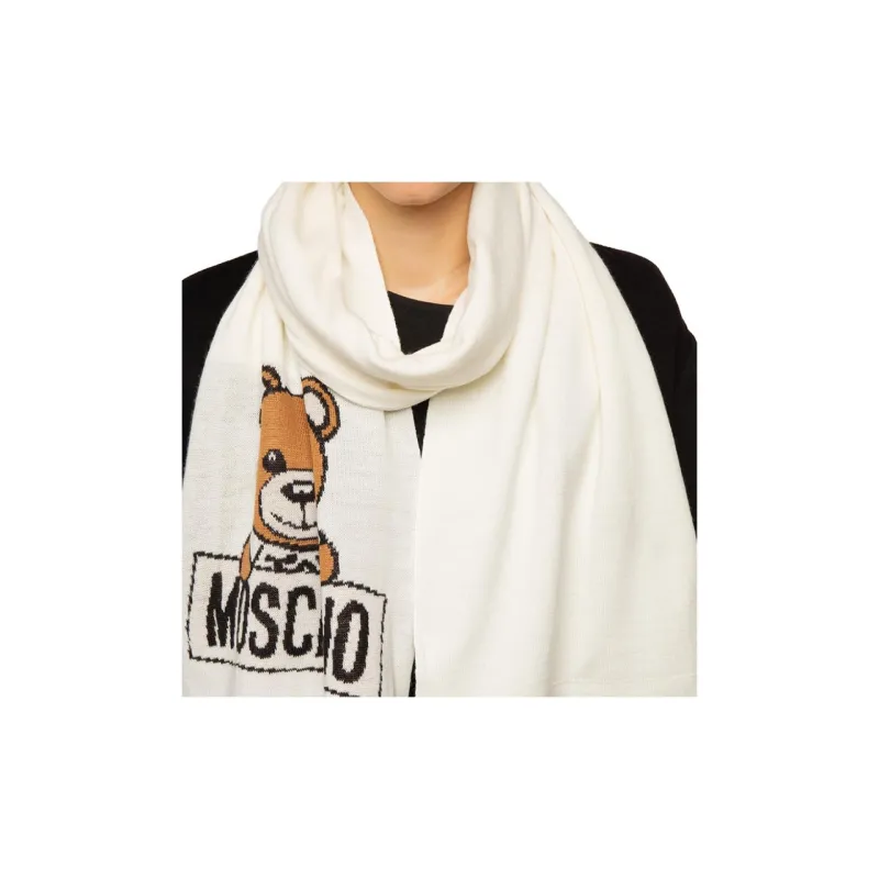 MOSCHINO Wool Knit Scarves Unisex-3