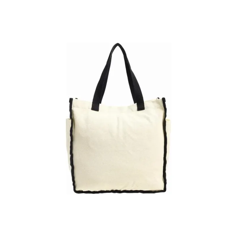 Champion PU Tote Bag Shopping Bag Canvas Bag One Shoulder Handbag Unisex Gray White-4