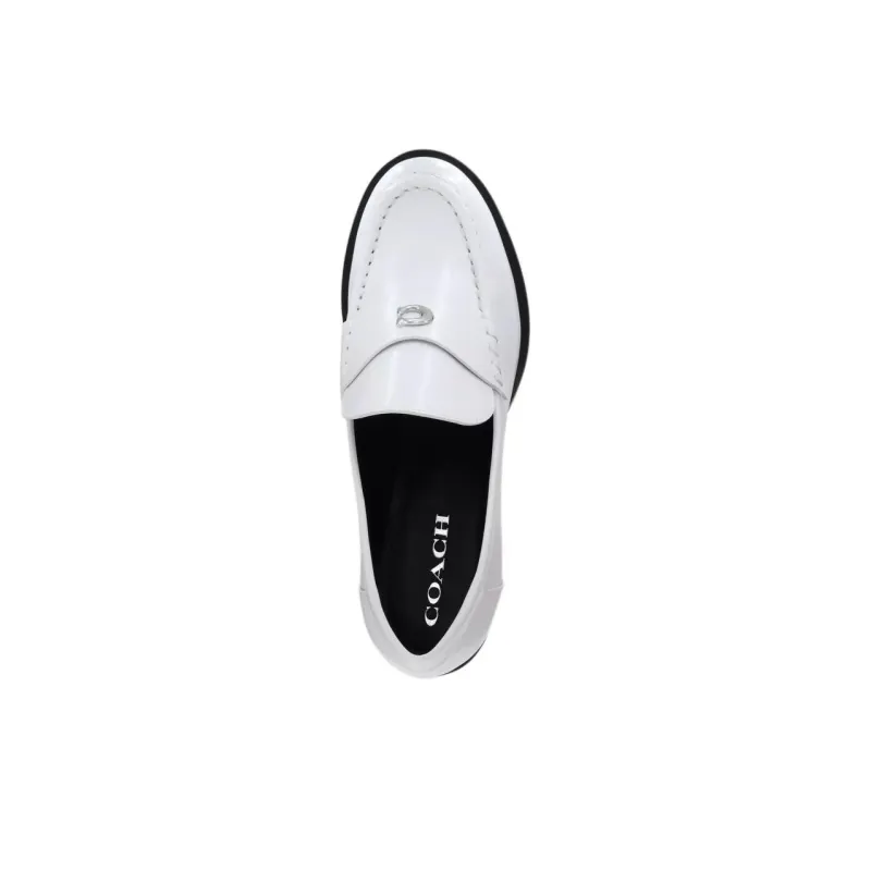 COACH Natalie Loafers 5cm Women's White-3