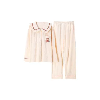 Qiao Ni Tong Pajama Set Women's Apricot