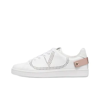 Valentino Backnet Skateboard Shoes Women's Low-Top White Gold