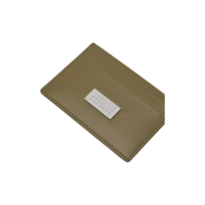 MM6 Maison Margiela Cow Leather Card Holder Women's Olive-4