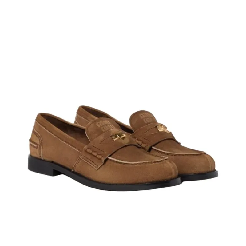 MIU MIU Loafers Women's Brown-2