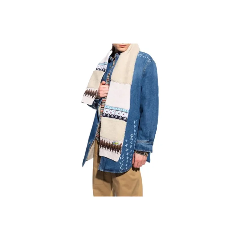 LOEWE Knit Scarves Men Beige-3