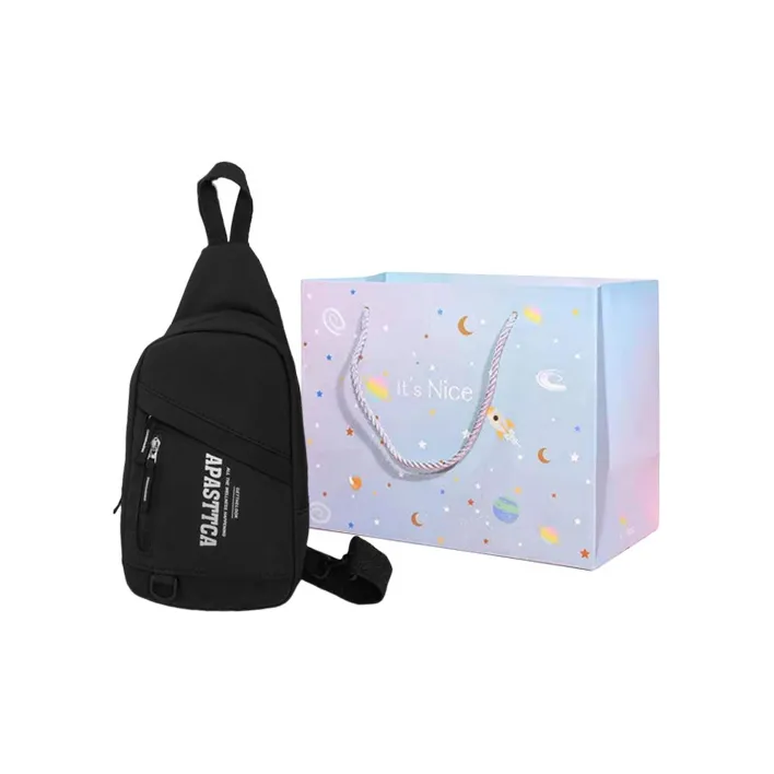 GOX Nylon Sling Bag Regular Unisex Light Gray/Black/Emerald Green/Red-5