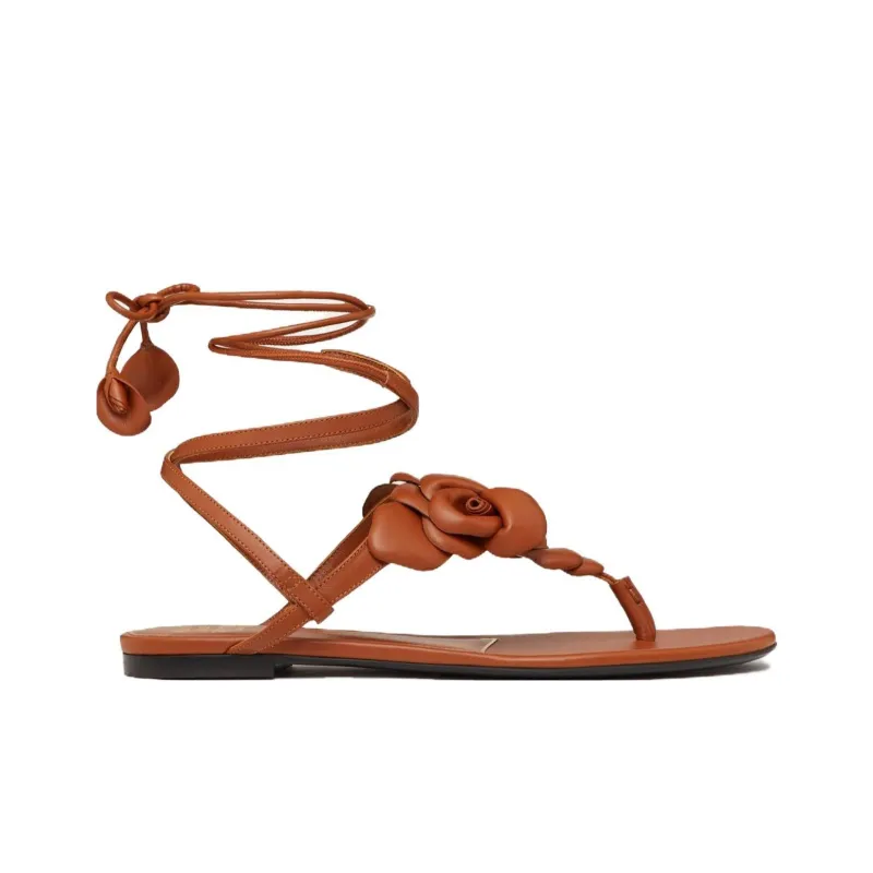 Valentino Atelier One Strap Sandals Women's Brown-1