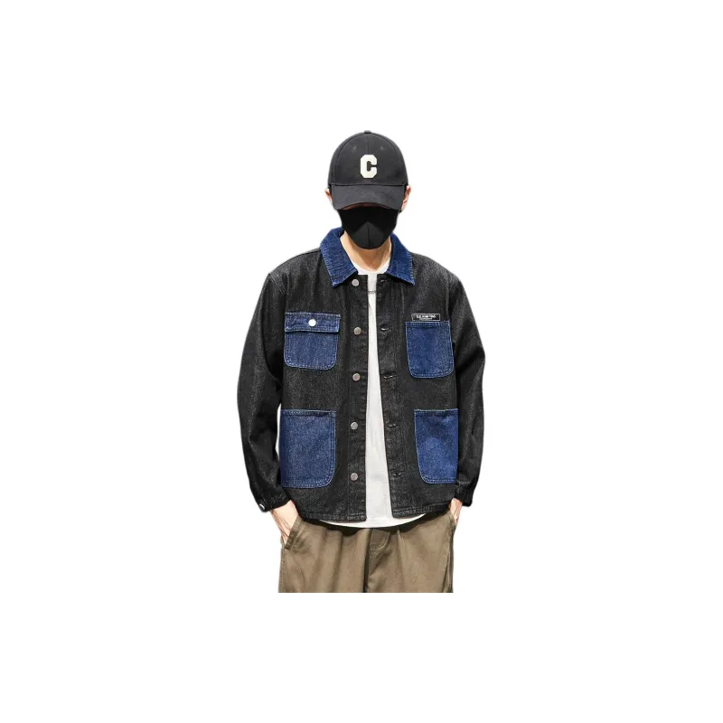 Tonlion Denim Jacket Men's Black-0