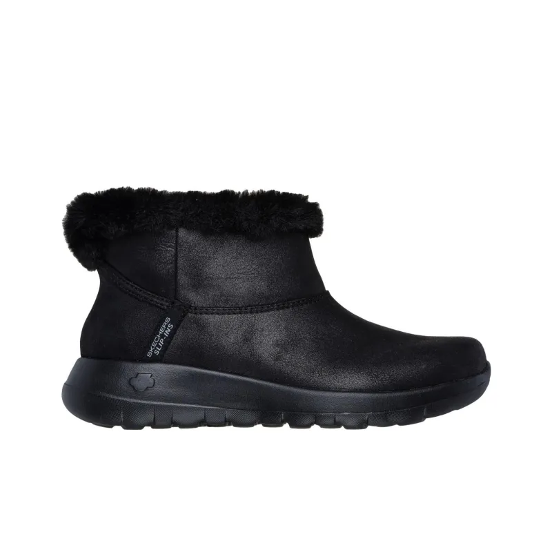 Skechers ON THE GO Warm Slip Resistant Ankle Length Snow Boots Women's Black-1