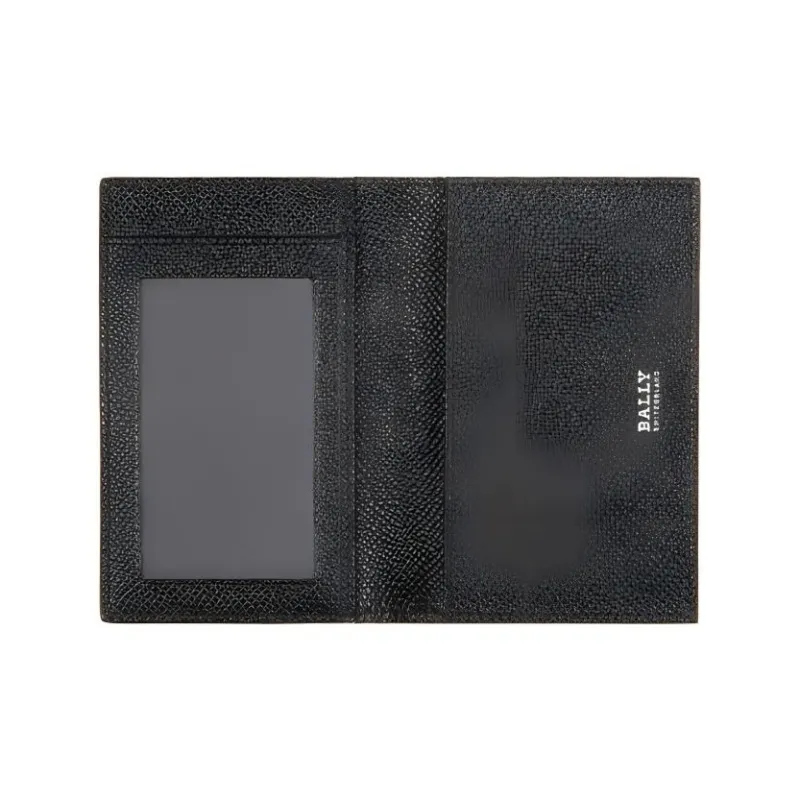 BALLY Cow Leather Wallet Card Holder Men's Black-4