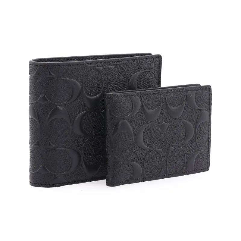 COACH 3 IN 1 Wallet Cow Leather 3 in 1 Wallet Men's Black-2