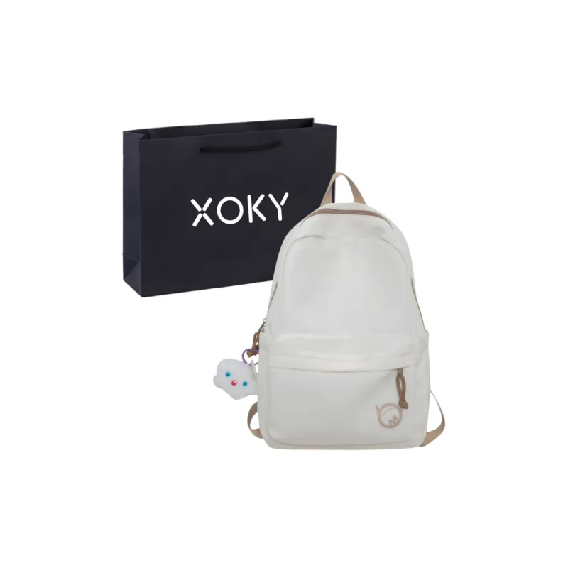 XOKY Nylon Backpack Unisex Black/White/Yellow/Green-2