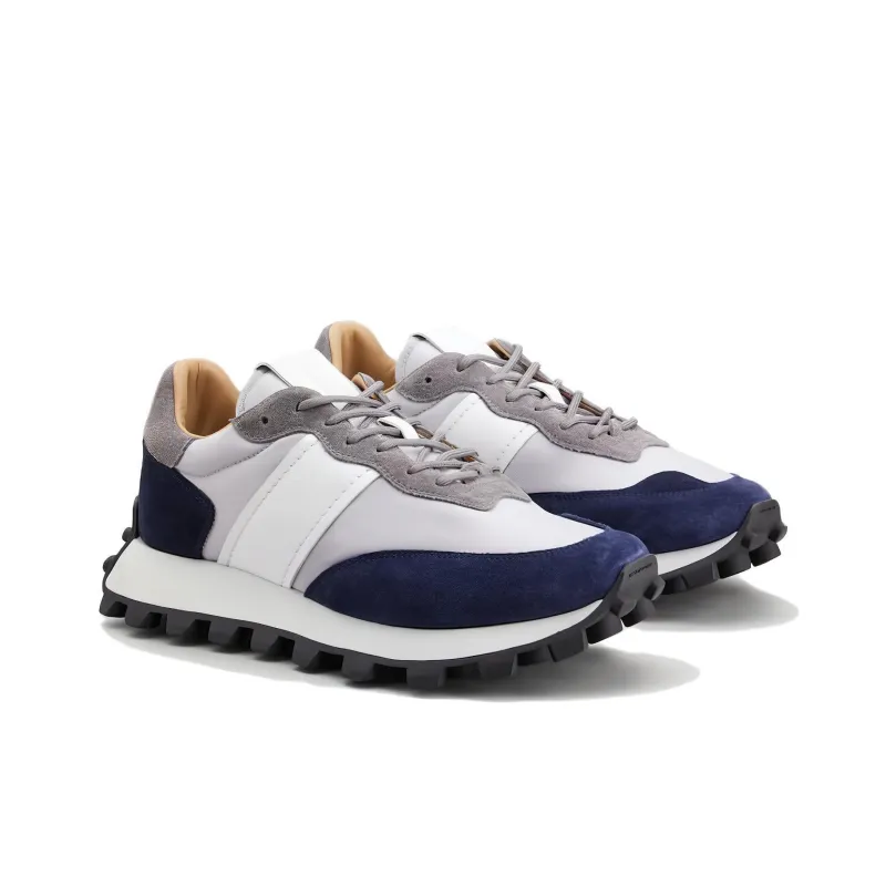 TOD'S 1T Low-Top Casual Shoes Men's Gray White Blue-1