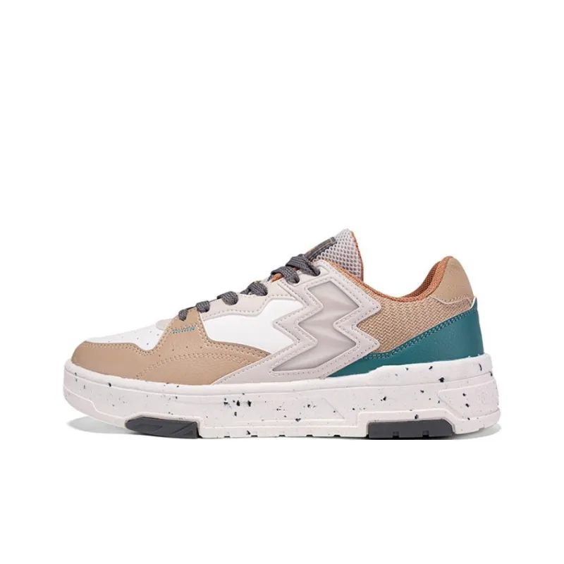 361° Anti-Slip Wear-Resistant Low-Top Skateboard Shoes Men's Feather White Apricot Tea Brown-0