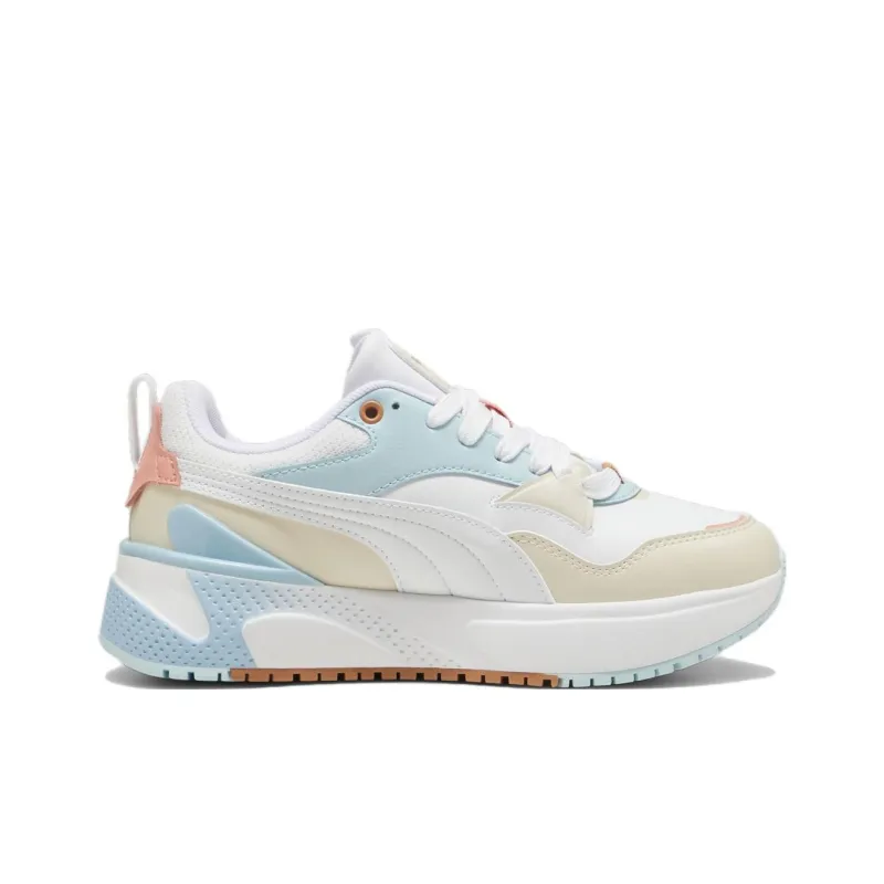 PUMA R78 Anti Slip Wear Resistant Low Top Skateboard Shoes Women's Yellow White-1