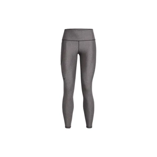 Under Armour HeatGear No Slip Waistband Full Length Leggings Sports Pants Women's Charcoal Gray