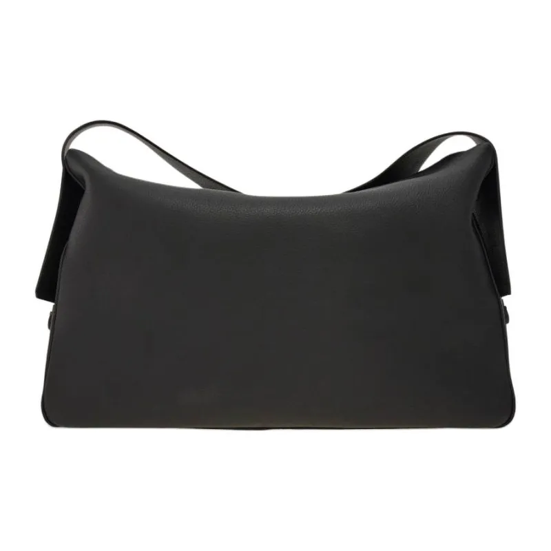 FERRAGAMO Calfskin Shoulder Bag Crossbody Bag Medium Size Men's Black-2