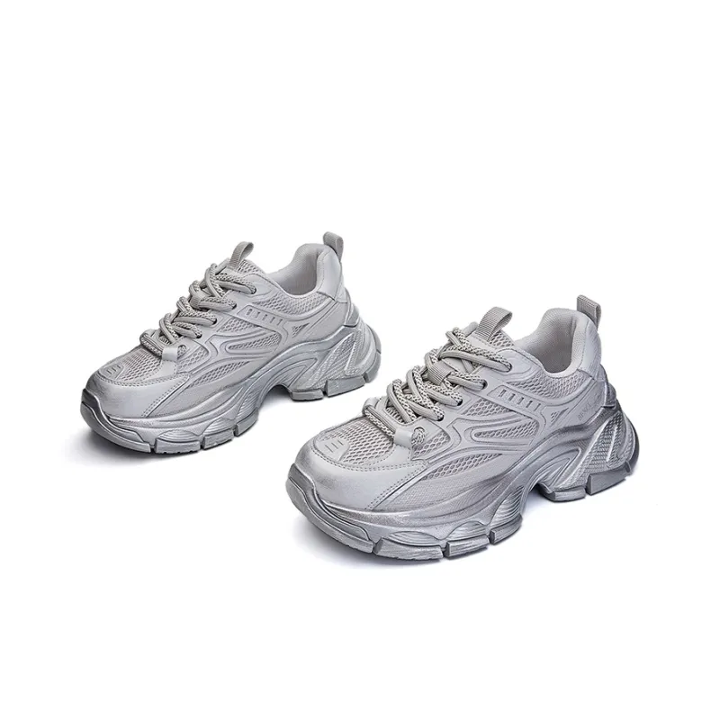 BENZI Anti Slip Wear Resistant Breathable Moisture Wicking Lightweight Low Top Chunky Sneakers Women's-10
