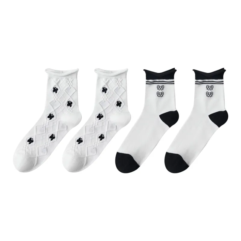 MIIOW Mid Calf Socks Women's 4 Pack-2