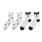 4-Pack, White Plaid 2, Black and White Stripes 2