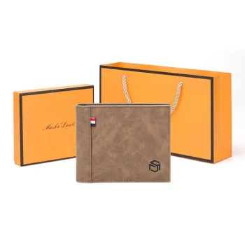 MashaLanti Microfiber Synthetic Leather Card Holder Wallet Men's Coffee