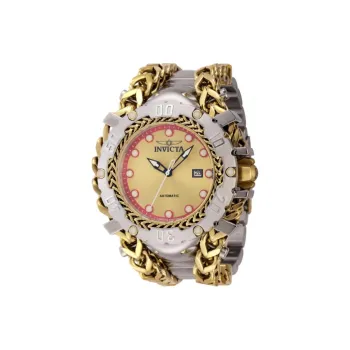 INVICTA Wrist Watch Automatic Mechanical Movement Stainless Steel Strap 58.3mm Gold Dial Men's Watches