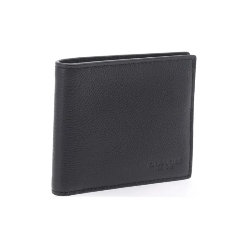 COACH Billfold Wallet Soft Leather Wallet Men's Black-1