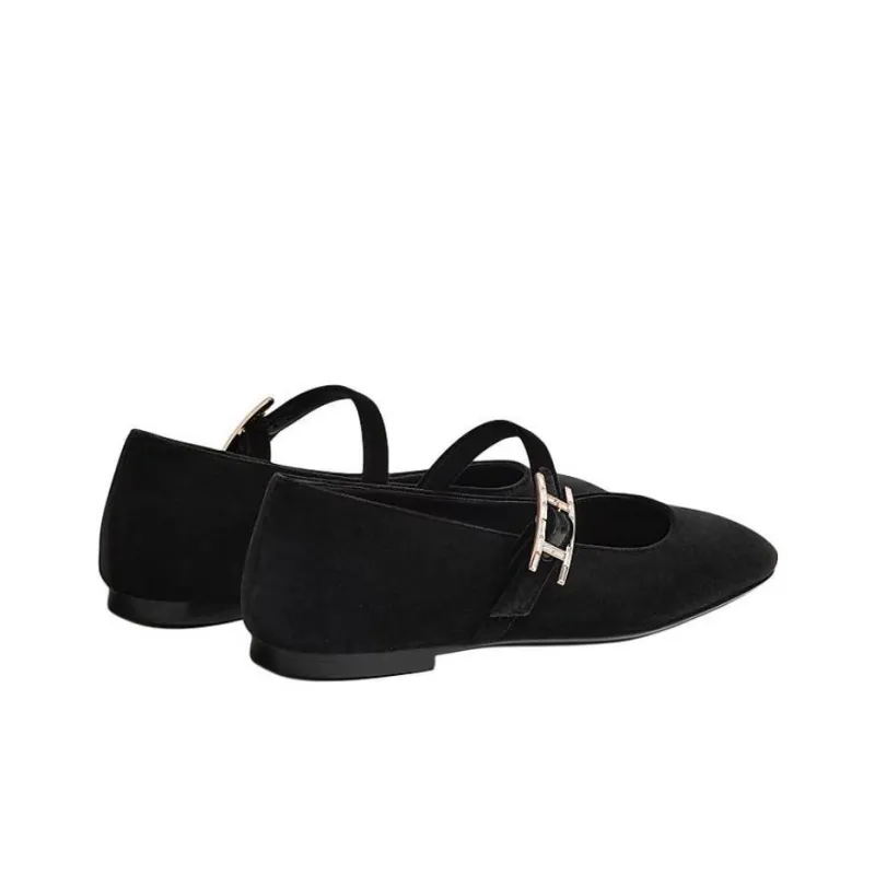 HERMES Jane Mary Jane Shoes Women's Black-2