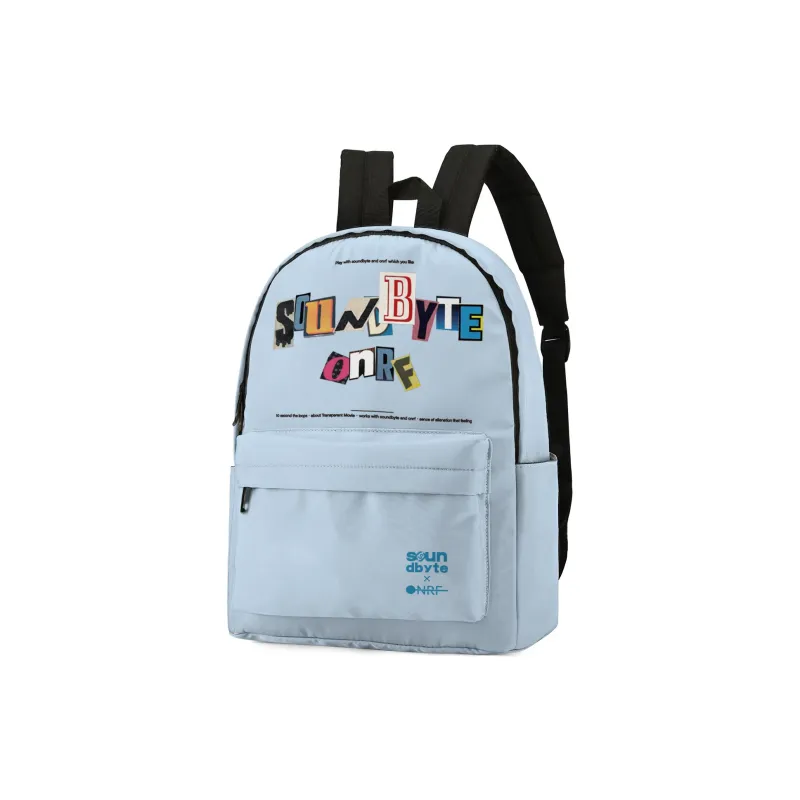 Soundbyte × ONRF Collaboration Polyester Students Backpack Laptop Bag Regular Unisex White-33