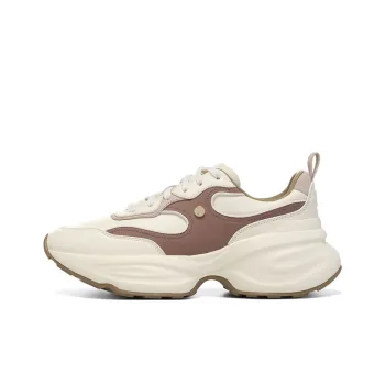 LI NING 1990 Casual Shoes Women's Light Antique Yellow Cinnamon Brown