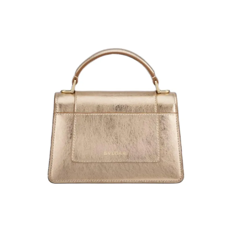 BVLGARI Calfskin Shoulder Bag Crossbody Bag Handbag Mini Women's Light Gold-1