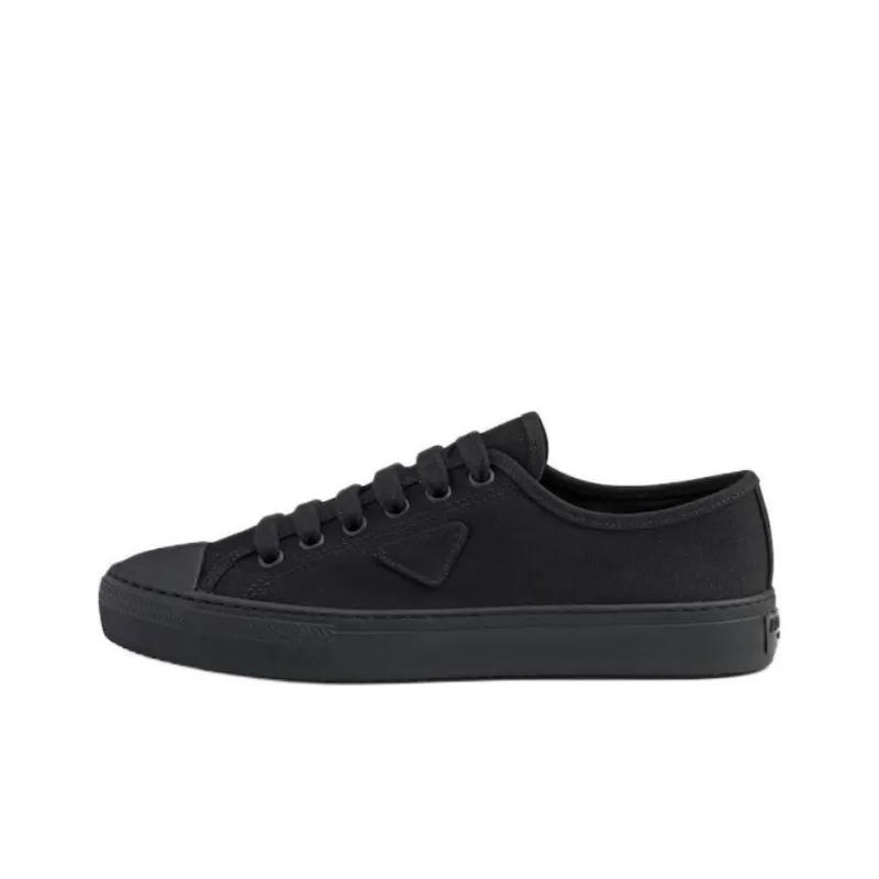 PRADA Hemp Low Top Skateboard Shoes Men's Black-0