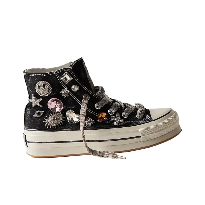 FREE PEOPLE Found Things High-Top Canvas Shoes Women's Black-3