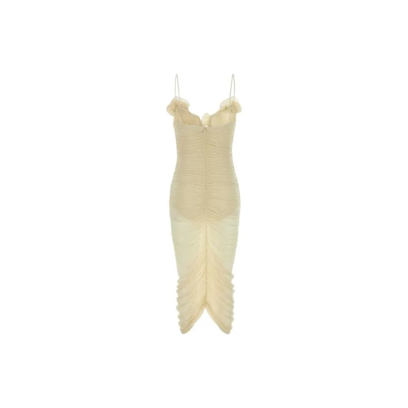 Magda Butrym Ruched Ruffle Midi Dress-1