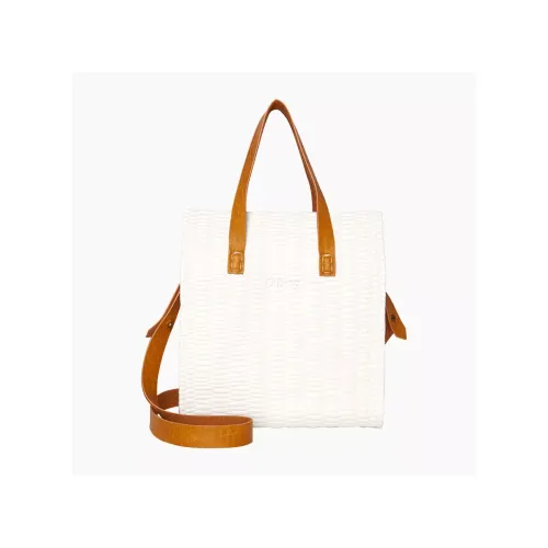 O Bag Thermoplastic Compound Shoulder Bag Crossbody Bag Handbag Unisex White Brown