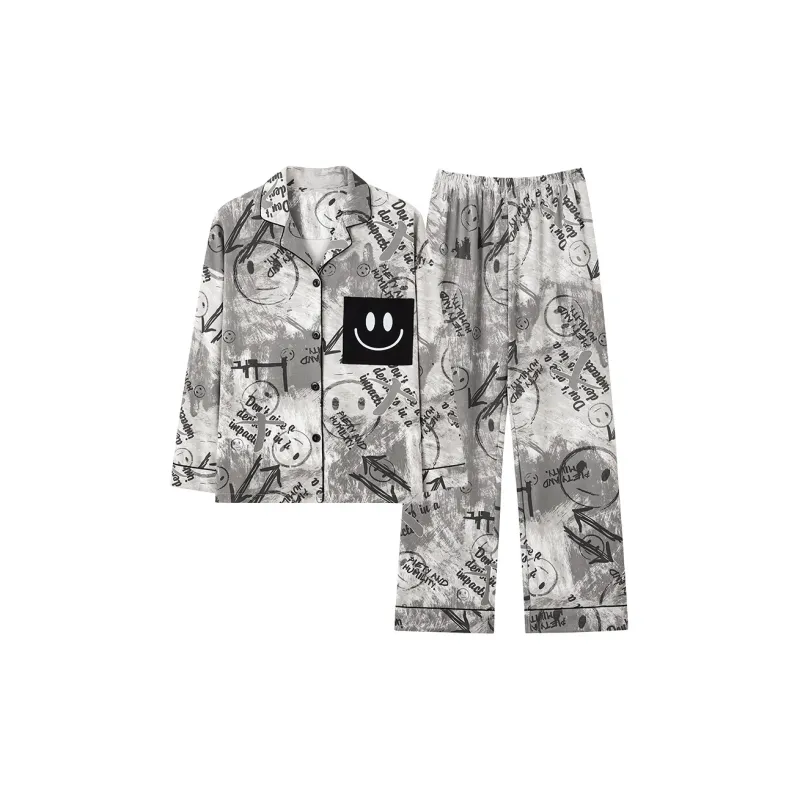 Qiao Ni Tong Pajama Set Women's Gray-0