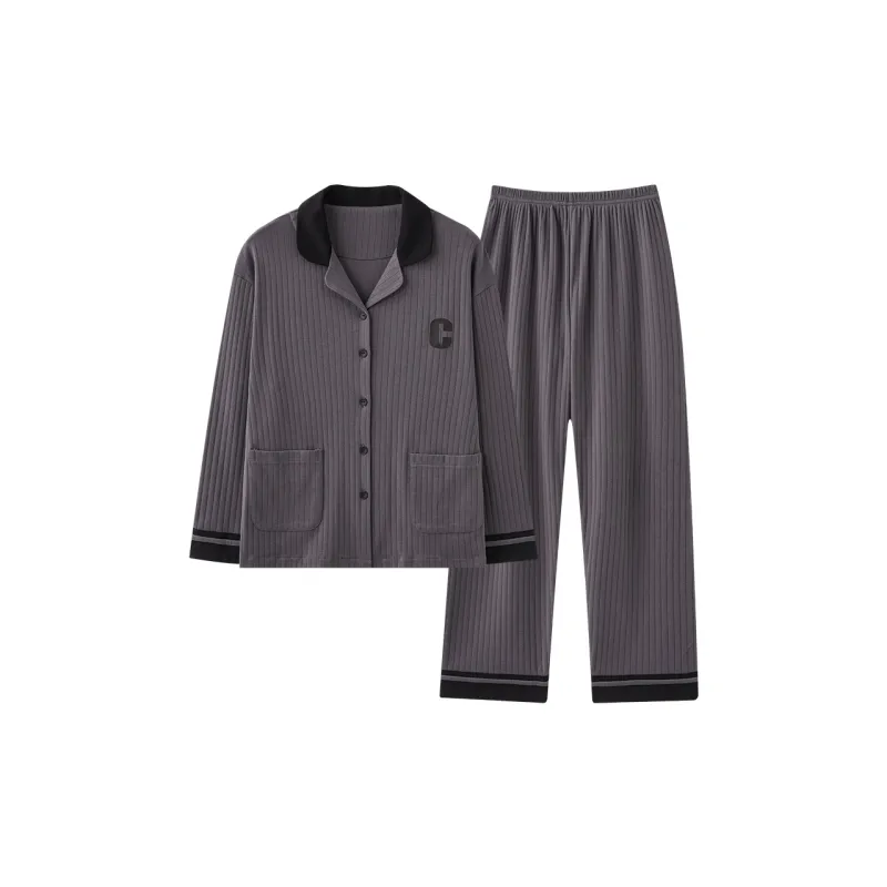 Qiao Ni Tong Pajama Set Women's Dark Gray-0
