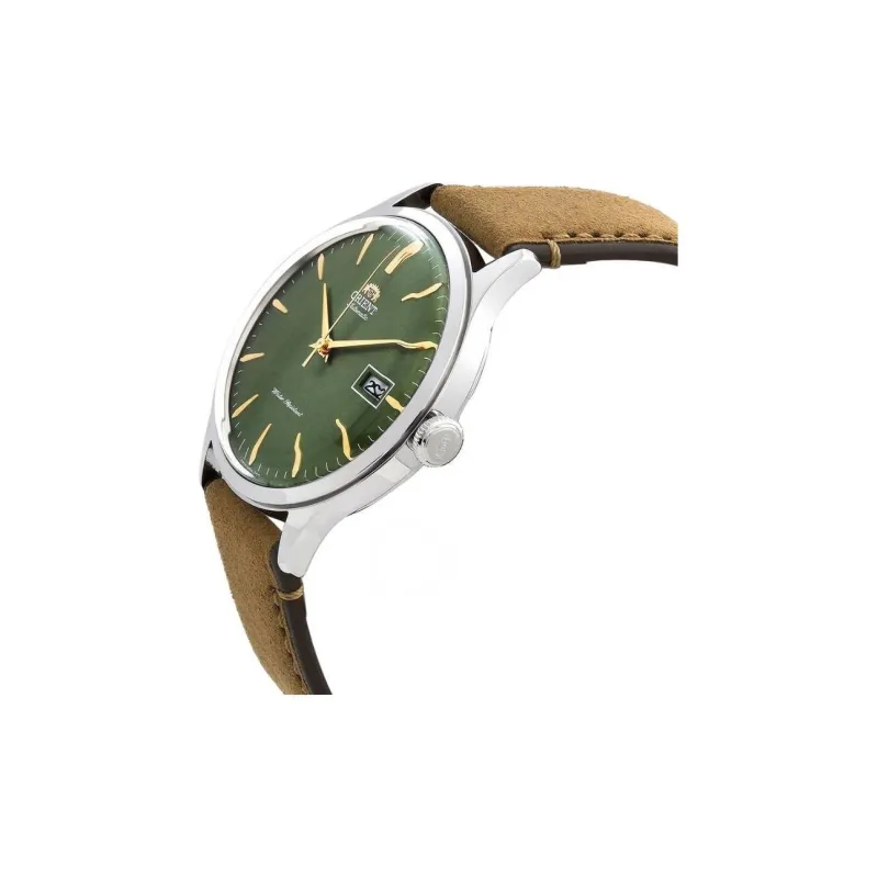 ORIENT Automatic Mechanical Movement Leather Strap Watch 42mm Men's Watches Green Dial-2