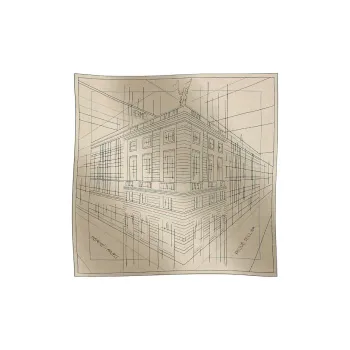 HERMES Cashmere Silk Shawls Women's Light Brown