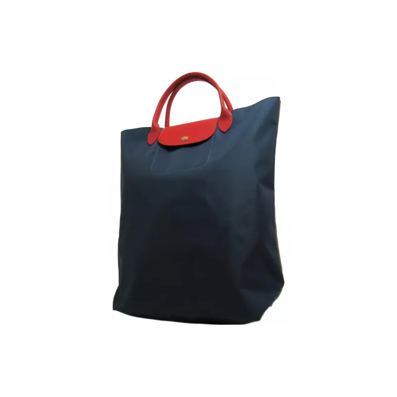 LONGCHAMP Le Pliage Re-play Canvas Tote Bag Shopping Bag Handbag Women's Green & Blue-2