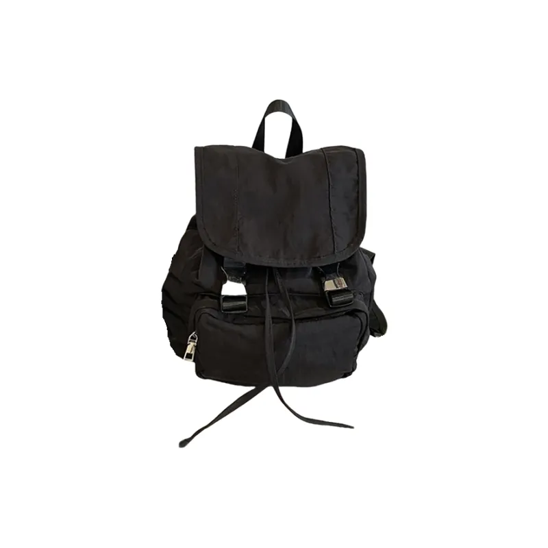 Carksky Nylon Backpack Regular Unisex Black/Red/Greige-1