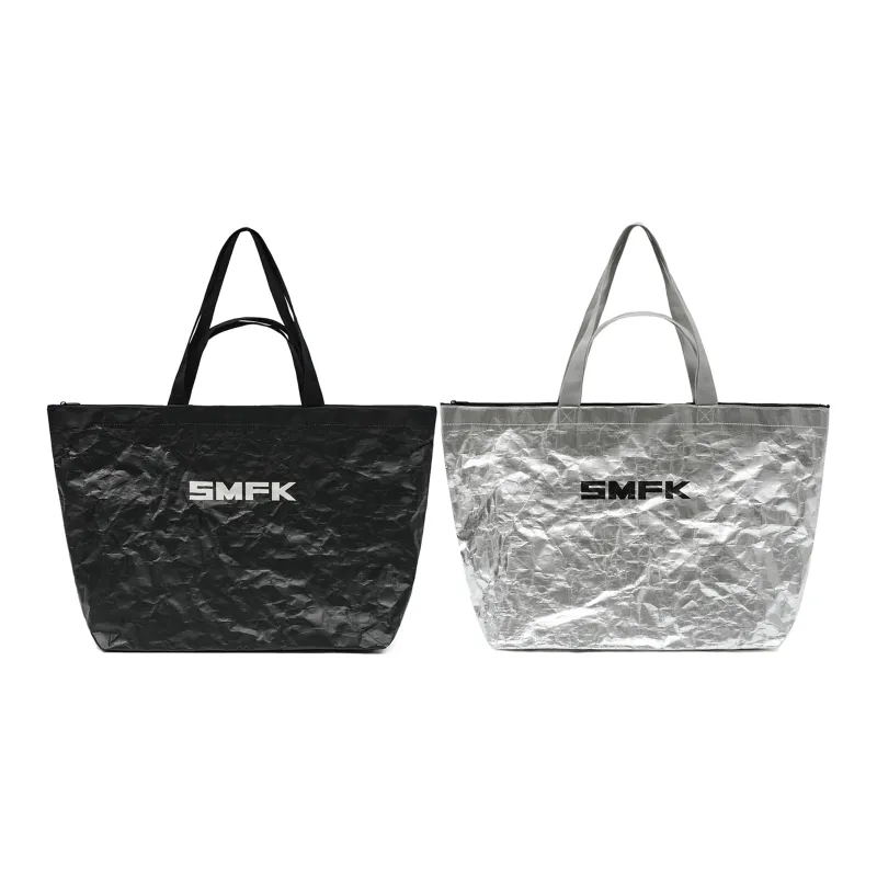 SMFK Double Sided Heat Melt Woven Material Gym Bag Tubas Unisex Space Silver/Lightning Black-0