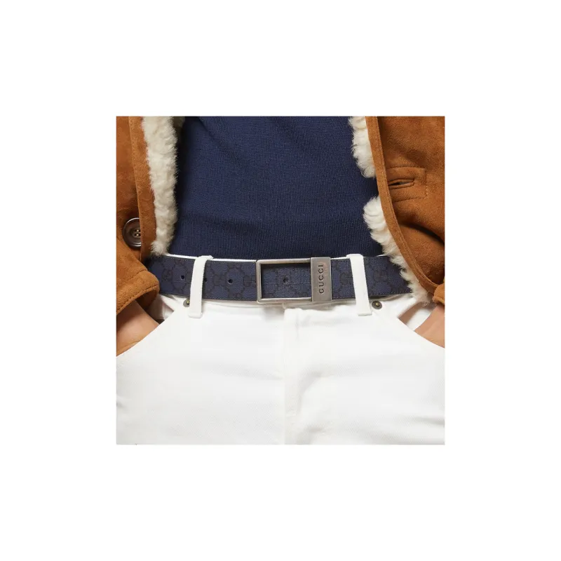 GUCCI GG Supreme-canvas Leather Belt-4