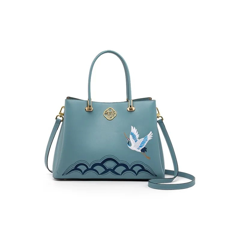 ZOOLER Cow Leather Crossbody Handbag Regular Women's Dusty Blue-2