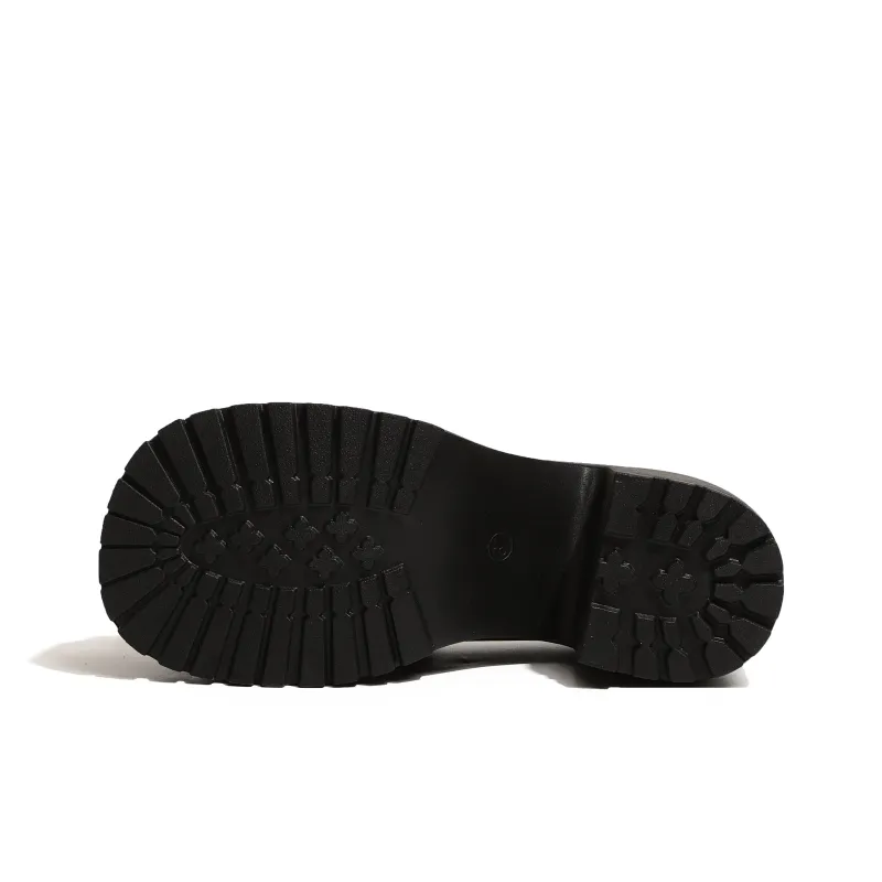 SHUXI Loafers Women's Black Glossy/Black Matte/Brown-19
