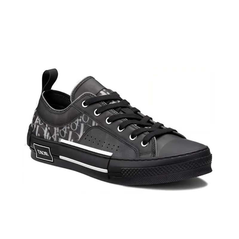 DIOR B23 Low Top Canvas Oblique Black-1