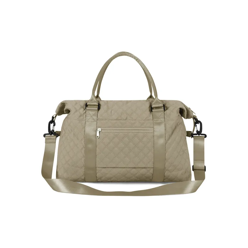 JEANSWEST Fabric Shoulder Bag Crossbody Bag Travel Bag Backpack Regular Unisex Cream Apricot/Dark Green-2